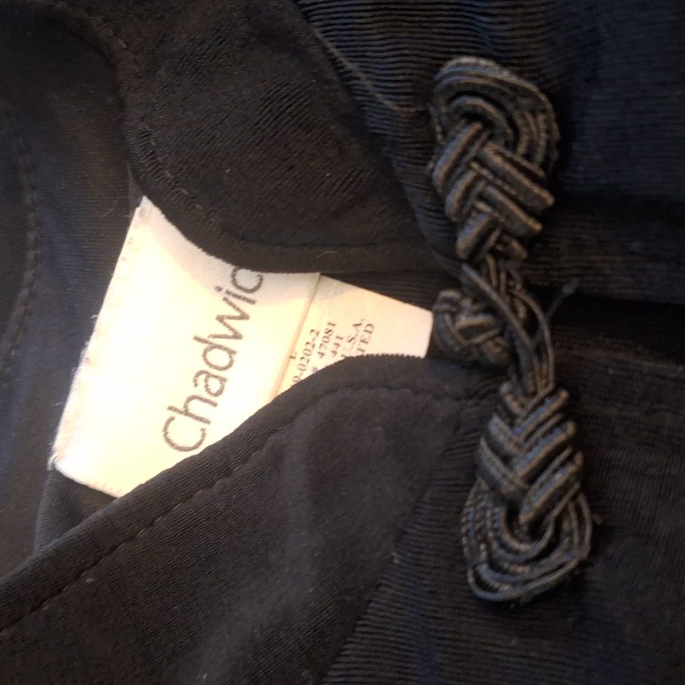 Vintage Chadwicks Toggle Close Black Stretch Top + Green T Shirt Size Large - Picture 5 of 9